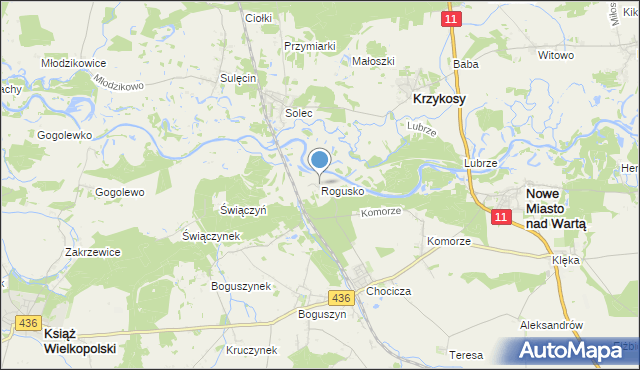 mapa Rogusko, Rogusko na mapie Targeo